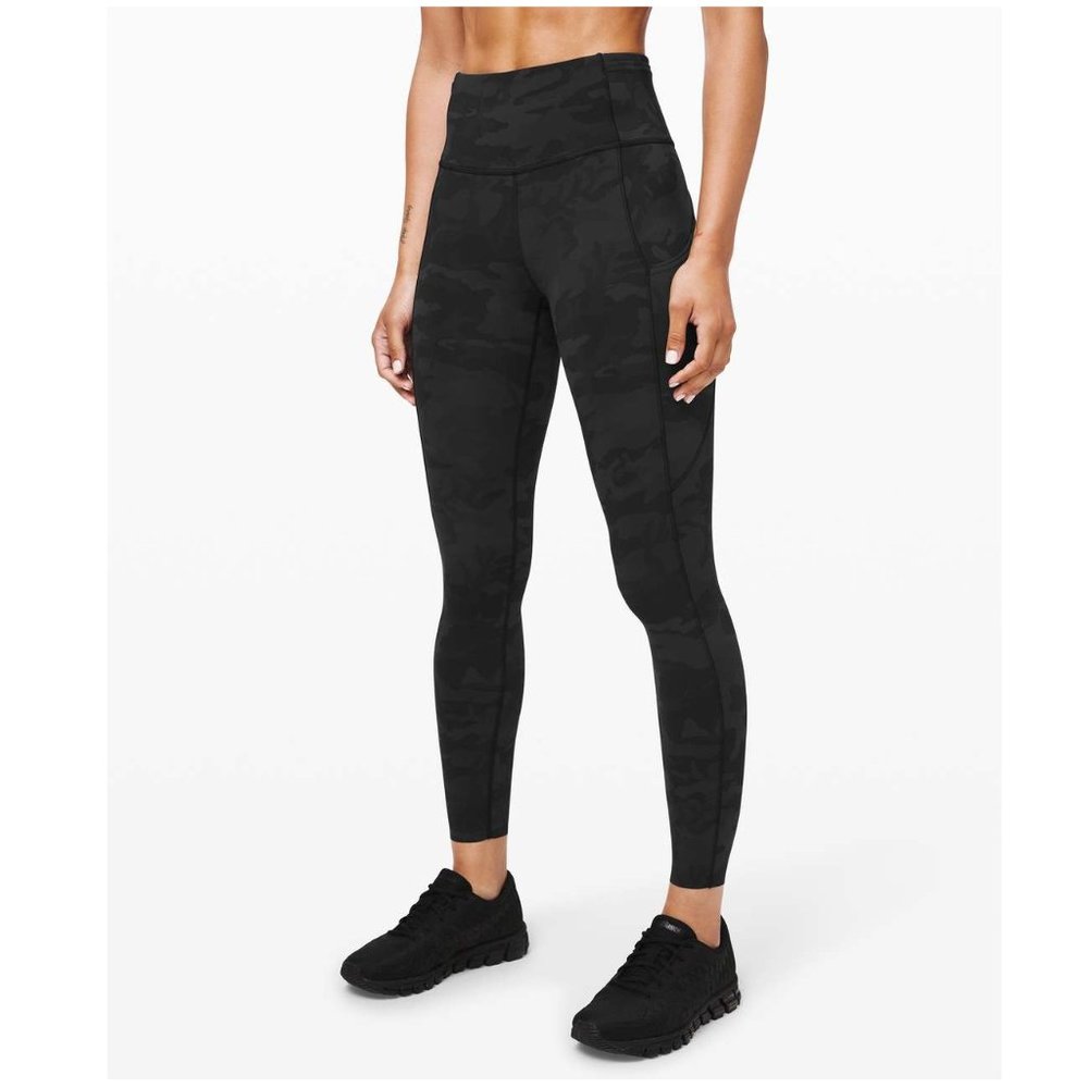 Lululemon Fast and Free High Rise Tight 25" / Size 4 / Incognito Camo Multi Grey